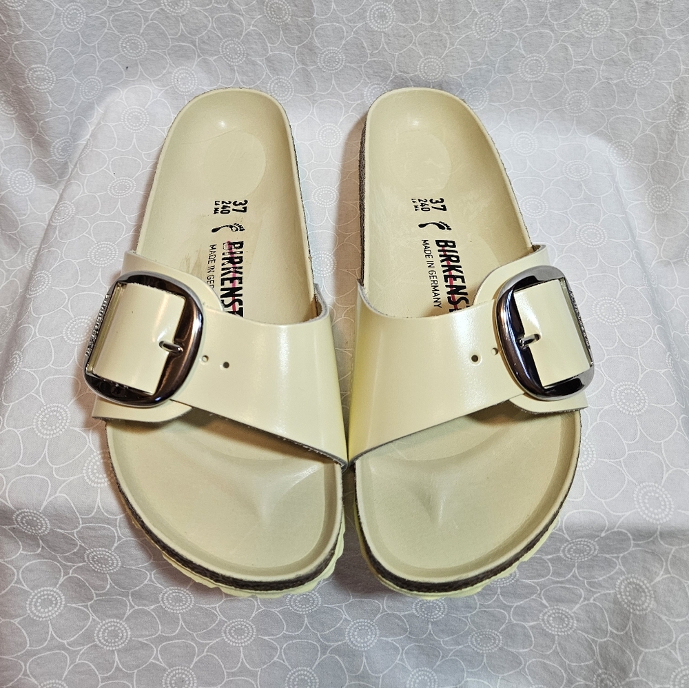 Women's Birkenstock Madrid Big Buckle Leather Slides US Size 6-6.5 EUSize 37 - Picture 2 of 11
